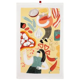 Paño Cocina de Algodón Velour Estampado Amarillo