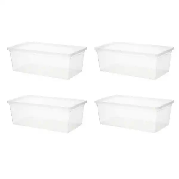 Set de Cajas de Plástico Para Apilar Con Tapa 6 L