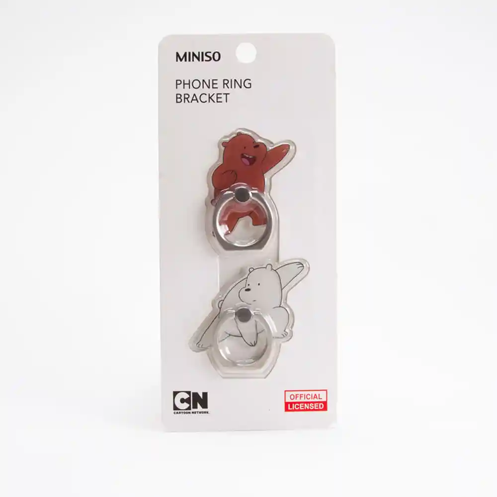 Miniso Soporte Para Celular Tipo Anillo - We Bare Bears 2pzas