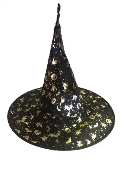 Gorro Bruja Dorado Diseño Halloween