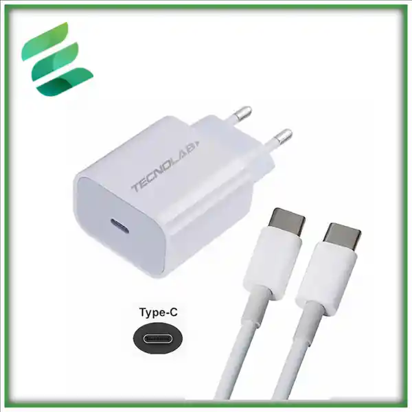 Tecnolab Cargador Usb-c + Cable Tipo C a Tipo C Carga Rápida