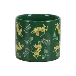 Maceta de Cerámica Con Diseño Diámetro Verde 14 x 12.5 cm