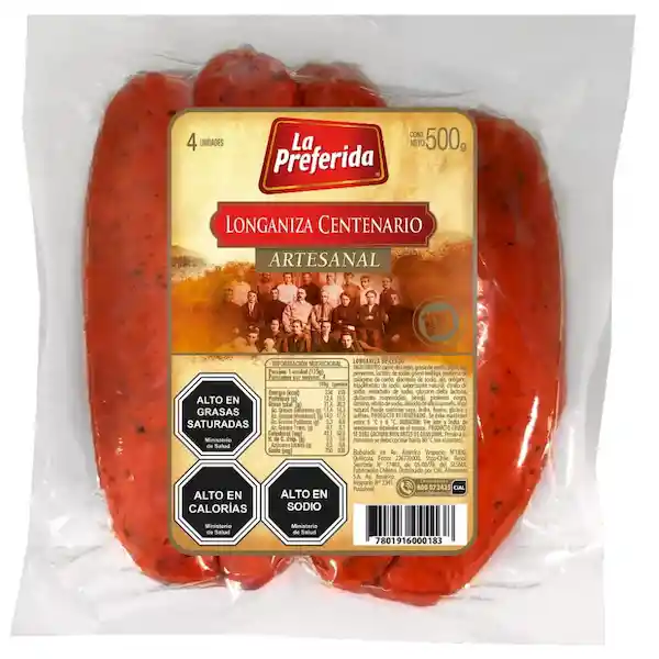 La Preferida Longaniza Centenario Artesanal 500 g