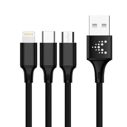 Smart & Go Cable 3 en 1 Negro 1.2 m