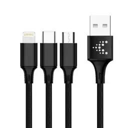 Smart & Go Cable 3 en 1 Negro 1.2 m