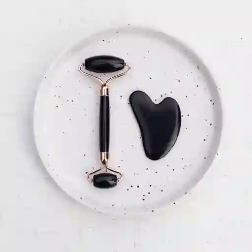 Austral Organics Set Facial Roller + Guasha Obsidiana