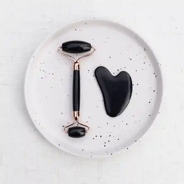 Austral Organics Set Facial Roller + Guasha Obsidiana