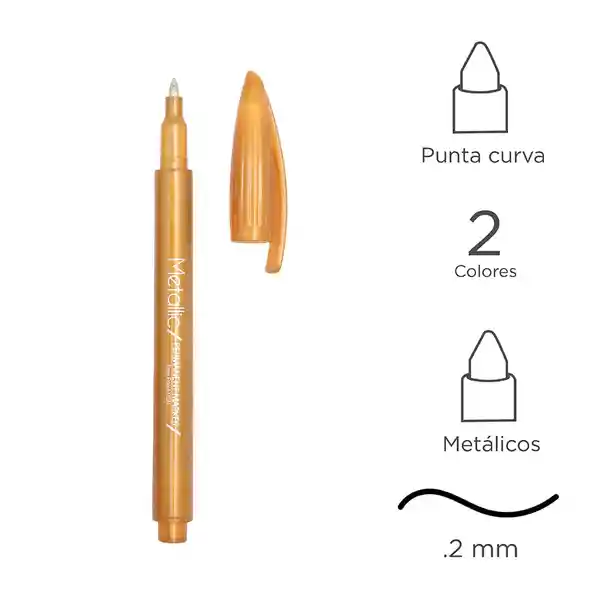 Set de Plumones de Aceite 1.22 mm Dorado y Plateado Miniso