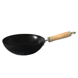 Negro Wok Mango Madera 24 cm