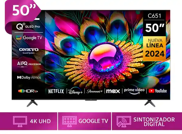 Tcl Televisor Smart tv Qled Uhd 4K 50 C651