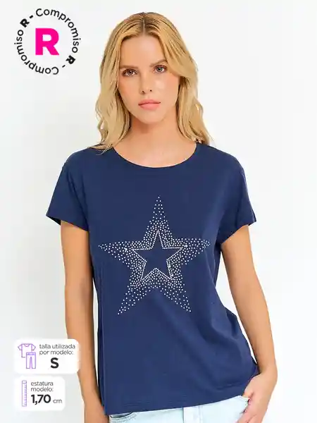 Index Polera Manga Corta Epli Color Navy L S25