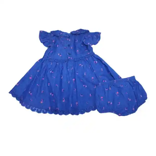 Vestido Bebe Niña Azul Pillin 12 M