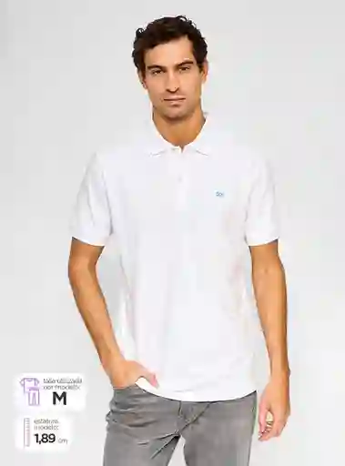 Regatta Polera Manga Corta Piq Blanco Talla L