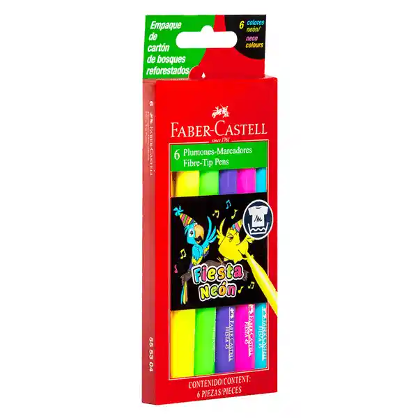 Faber Castell Marcador 45 Fiesta Neon Est x 6 Und Fab