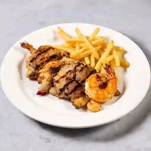 Parrilla Pollo, Carne y Camarón Pequeña