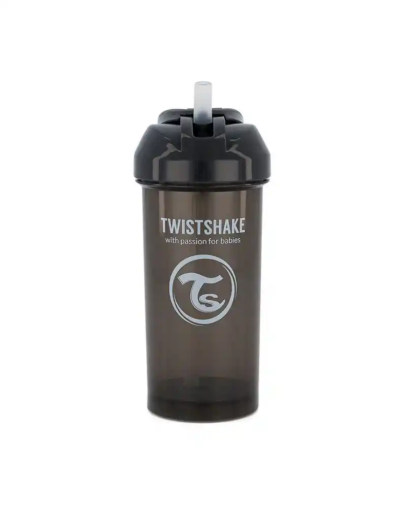 Twistshake Vaso Con Bombilla Straw Cup Negro Capacidad 360 mL