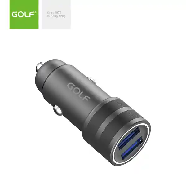 Golf Cargador Automovil 2 Usb 36W Max Golf GF-C22