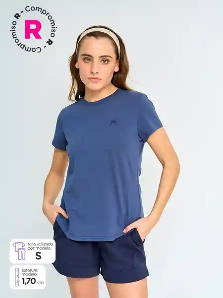 Head Polera Loguito Q4 Mujer Azul XL SS25