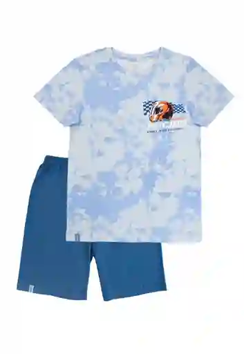 Pijama Tie Dye Speed jr Niño Celeste Talla 10 - 381