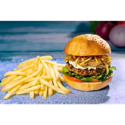 Burger Blue + Papas Fritas
