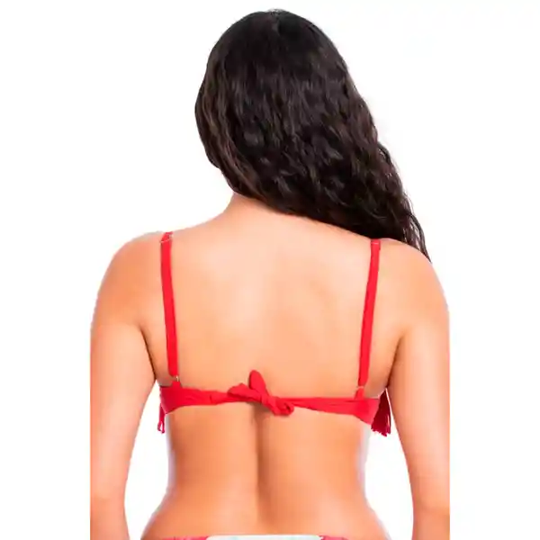 Bikini Estilo Sostén Con Flecos Rojo Talla M Samia