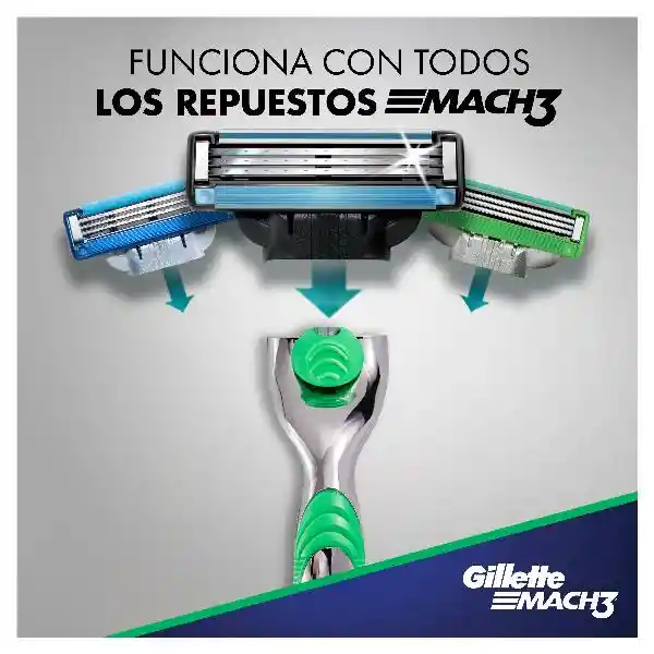 Gillette Cartuchos Para Afeitar Mach3 Sensitive/Caballero