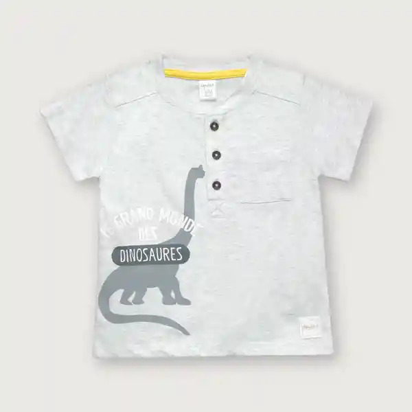 Polera Dino de Niño Gris Talla 6M Opaline