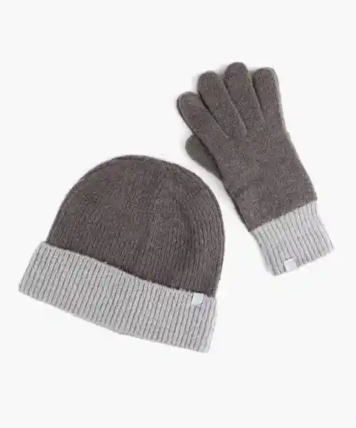 Set Gorro y Guantes Basic Gris Lounge