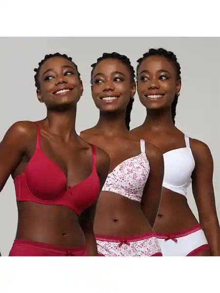 Intime Pack de Sostén Copa c Nav26 Guinda 40C 8203009