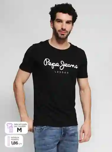 Pepe Jeans Polera Manga Corta Eggo C tt Negro M