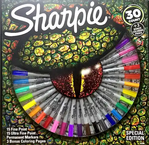 Sharpie Set Colores Finoextra Fino + 3 Hojas Para Colorear