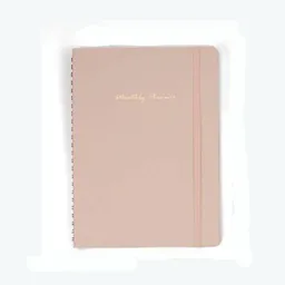 Cuaderno de Espiral Planeador Mensual Rosa 80 Hojas Miniso
