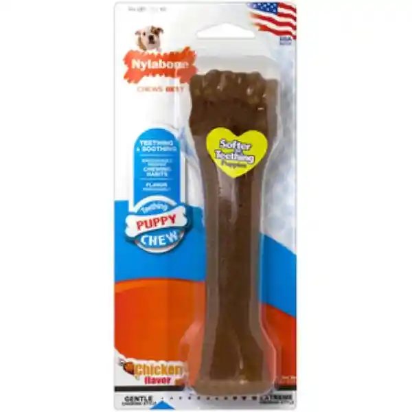 Nylabone Juguete Puppy Chew Masticable Hueso Flexible Pollo