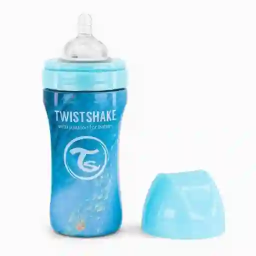 Twistshake Mamadera Acero Anti-Cólico Azul