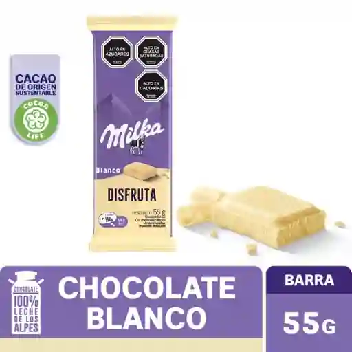 2 x Chocolate Milka Mens Blanco 55 g