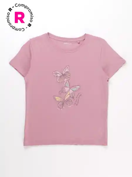 M6T Polera Manga Corta Print Estampado Rosa 16 V26