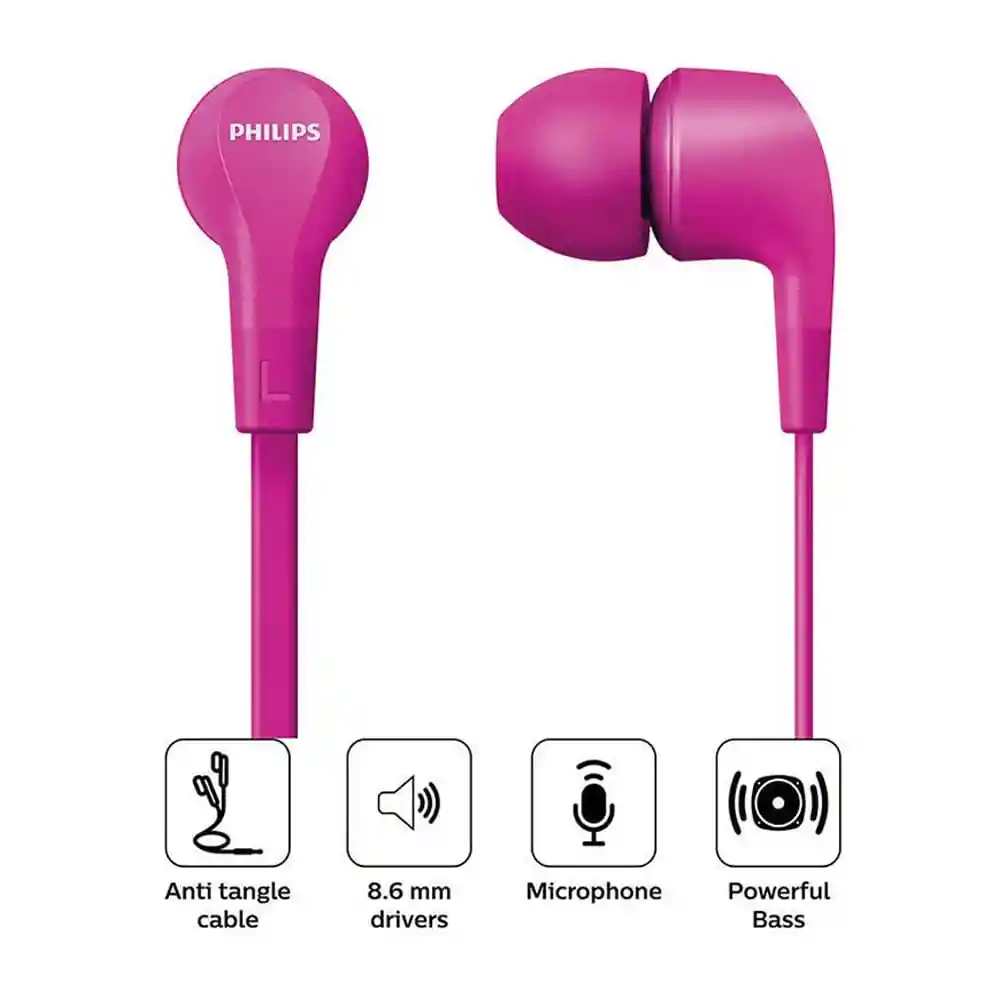 Philips Audífono TAE1105PK Color Rosado