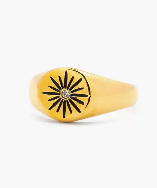 Anillo Acero Inoxidable Sol Brillante Dorado 8 Lounge