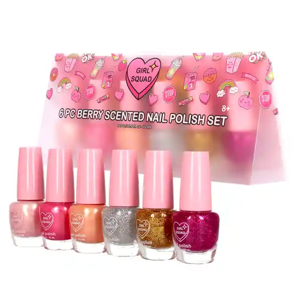 Studio 64 Set Esmaltes Girl Squad Berry Sentad Mail Polis