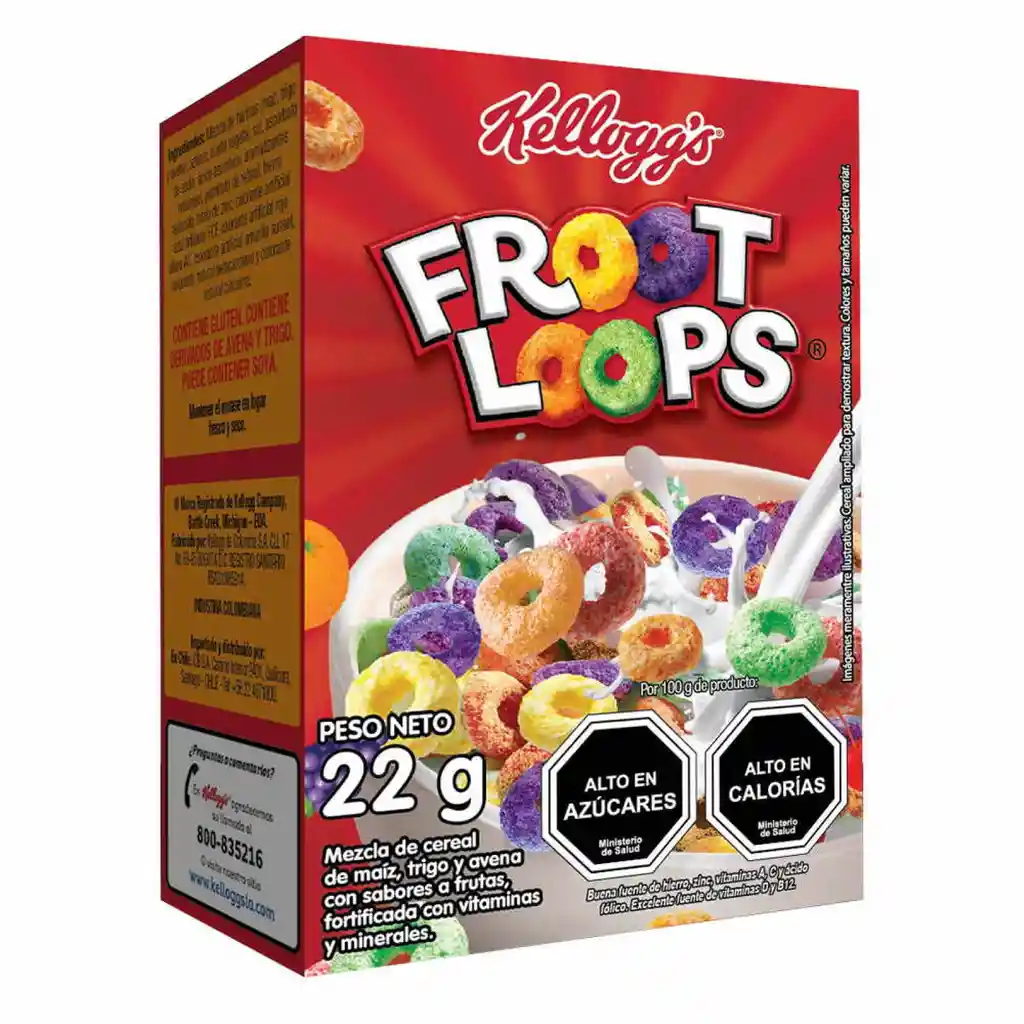 Froot Loops Cereal en Forma de Aros Sabor a Frutas