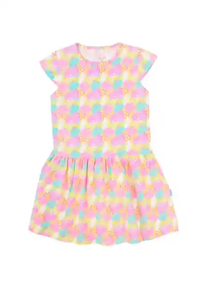 Vestido Niña Estampado Day to Day Kids Amarillo 06 753