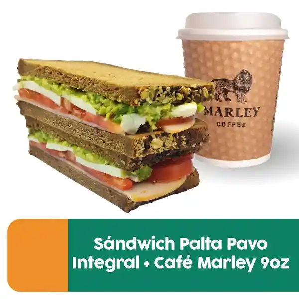 Sándwich Palta Pavo Integral + Café Marley