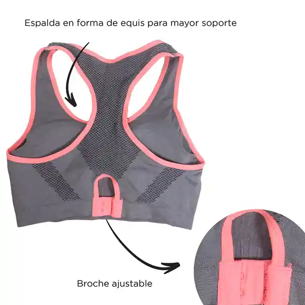 Brasier Deportivo Acolchonado Para Mujer Gris S/M Miniso