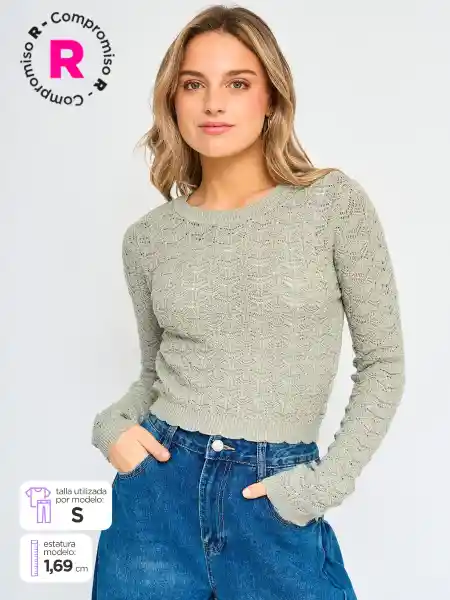 Index Súeter Manga Larga Decala Color Verde Claro M S25