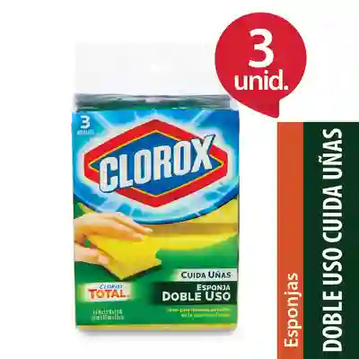 3 x Esponja Doble Uso Cuida Unas Clorox 3Un