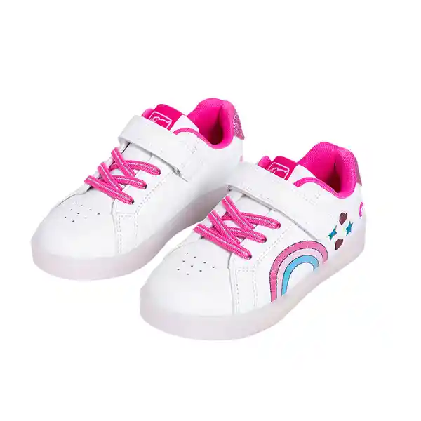 Zapatilla Luces Niña Blanco Pillin 34