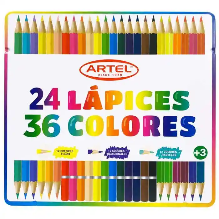 Est. Metálic. 24 Lápices 36 Colores M