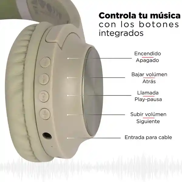 Miniso Audífonos de Diadema Inalámbricos Verde