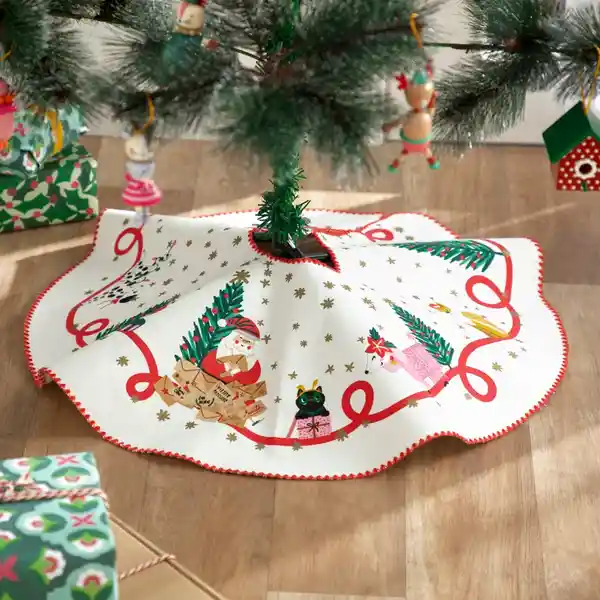 Cubre Árbol Estampado Navideño 60 cm Casaideas