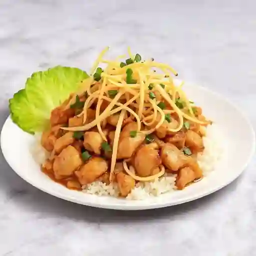 Diente dragón de pollo con arroz